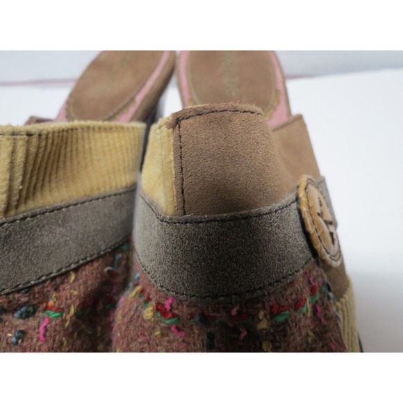 Kenzie "Touch" Leather & Fabric Mules Heels Size 9 Patchwork Quilt Look - Picture 3 of 10